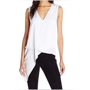 BCBGMaxazria Asymetrical Blouse Top in Bare Pink XXS